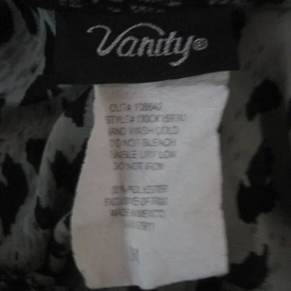 Vanity Womens Medium Sleeveless Top Sheer Polyester Dark Leopard & Lace Crochet - Picture 6 of 6